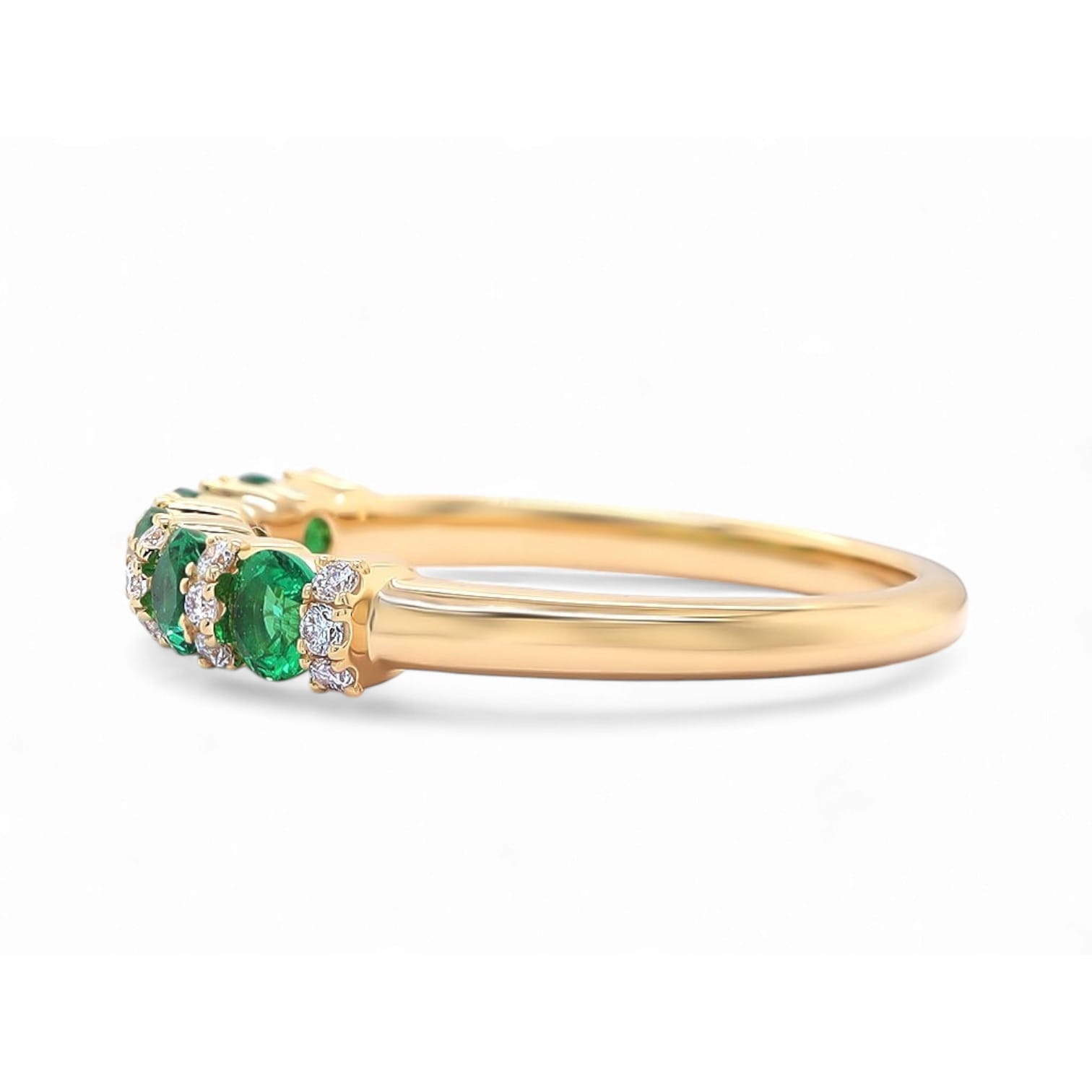 Brilliance Bloom Emerald and DIamond Band - 3